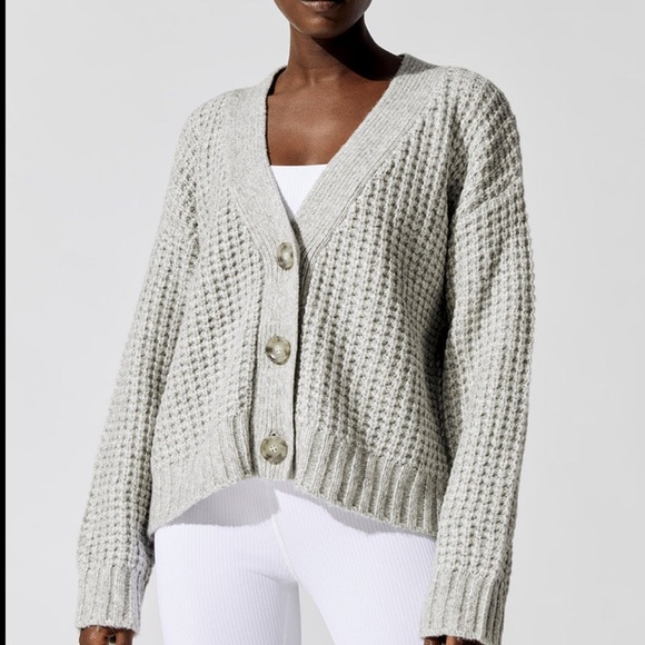 ONA BY YOON Audrey Waffle Cardigan - Picture 1 of 3